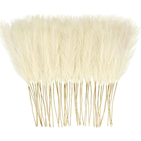 50PCS Faux Pampas Grass, 21.6" Short Artificial Pompous Grass Floral Fake Pompas - Picture 1 of 7